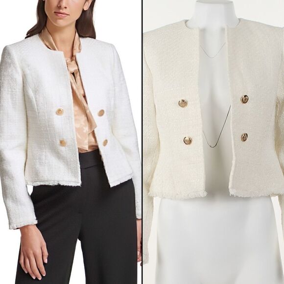 Calvin Klein Petite Tweed Blazer - Picture 1 of 5